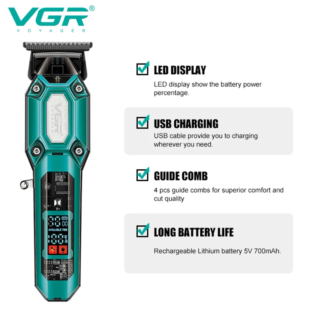 Transparent Electric Hair Clipper Set